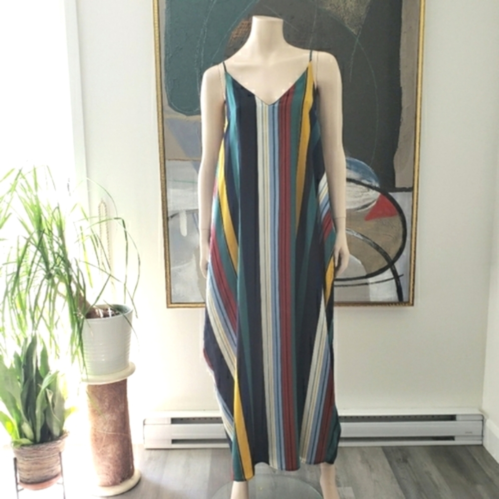 Peach Love California | Striped Boho Maxi Dress with Pockets